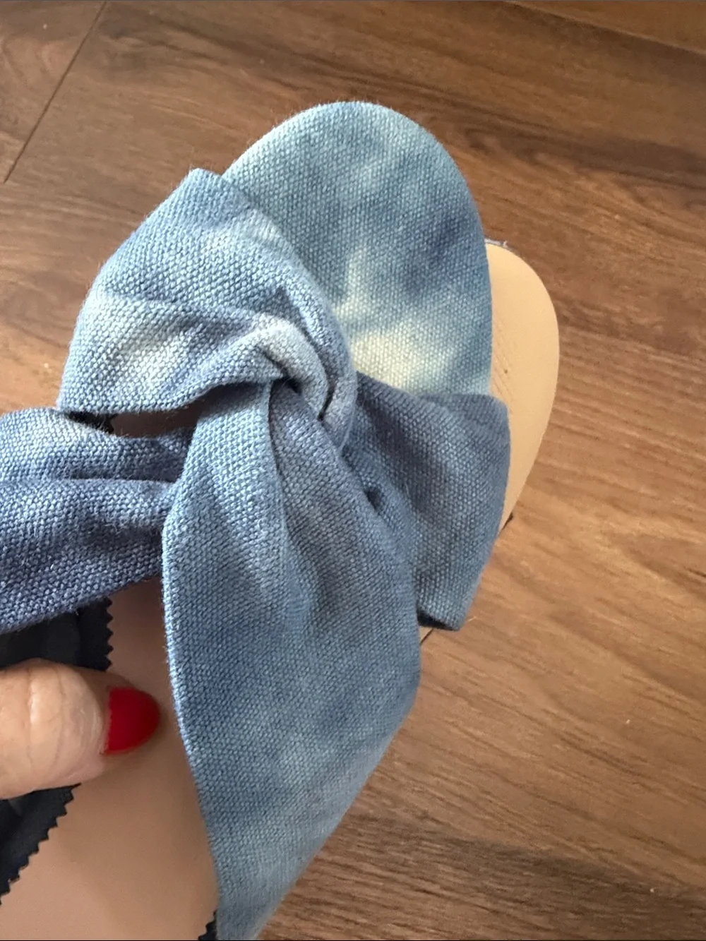 J. Crew Blue Tie-Dye Knotted Slide Mules